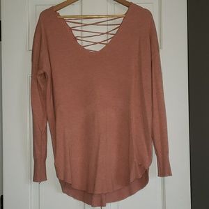 Tie up back sweater